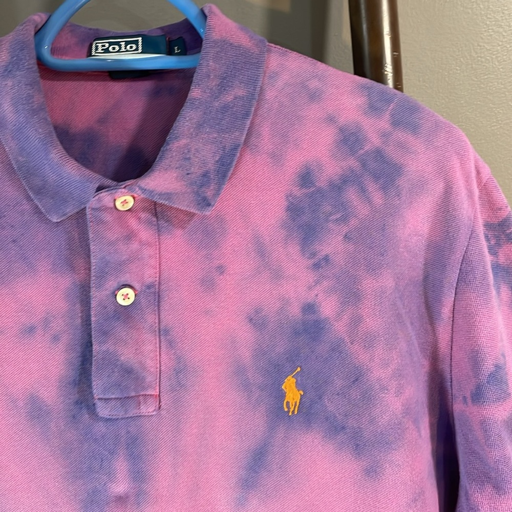 Ralph Lauren men Large 100% cotton artisan dyed. One of a kind! Polo - Picture 3 of 17